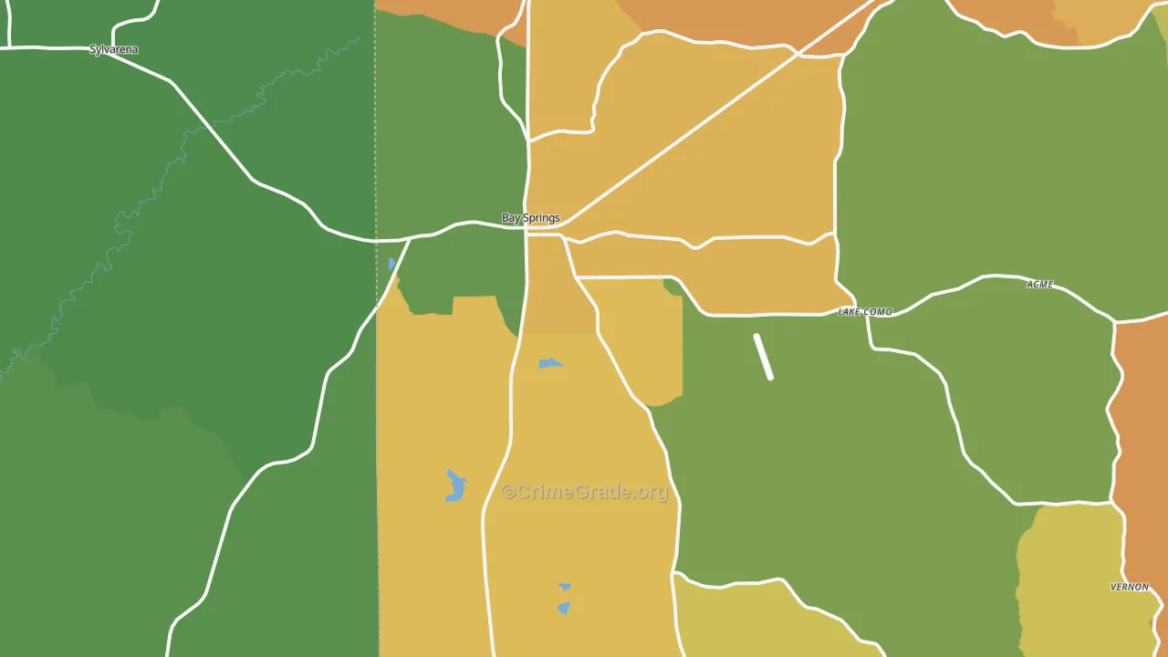 39422, MS Map of Vehicle Theft Rates