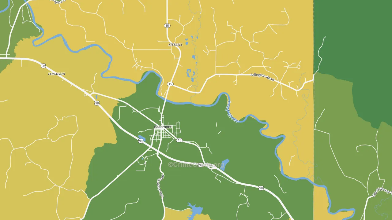 39423, MS Map of Vehicle Theft Rates