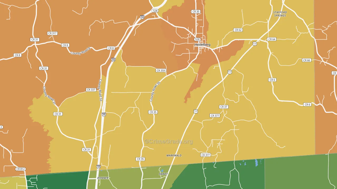 39439, MS Map of Vehicle Theft Rates