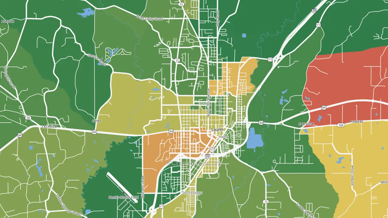 39440, MS Map of Vehicle Theft Rates