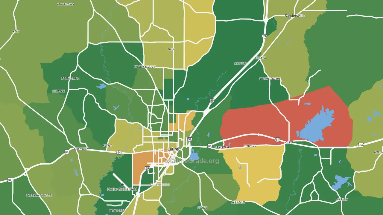 39443, MS Map of Vehicle Theft Rates