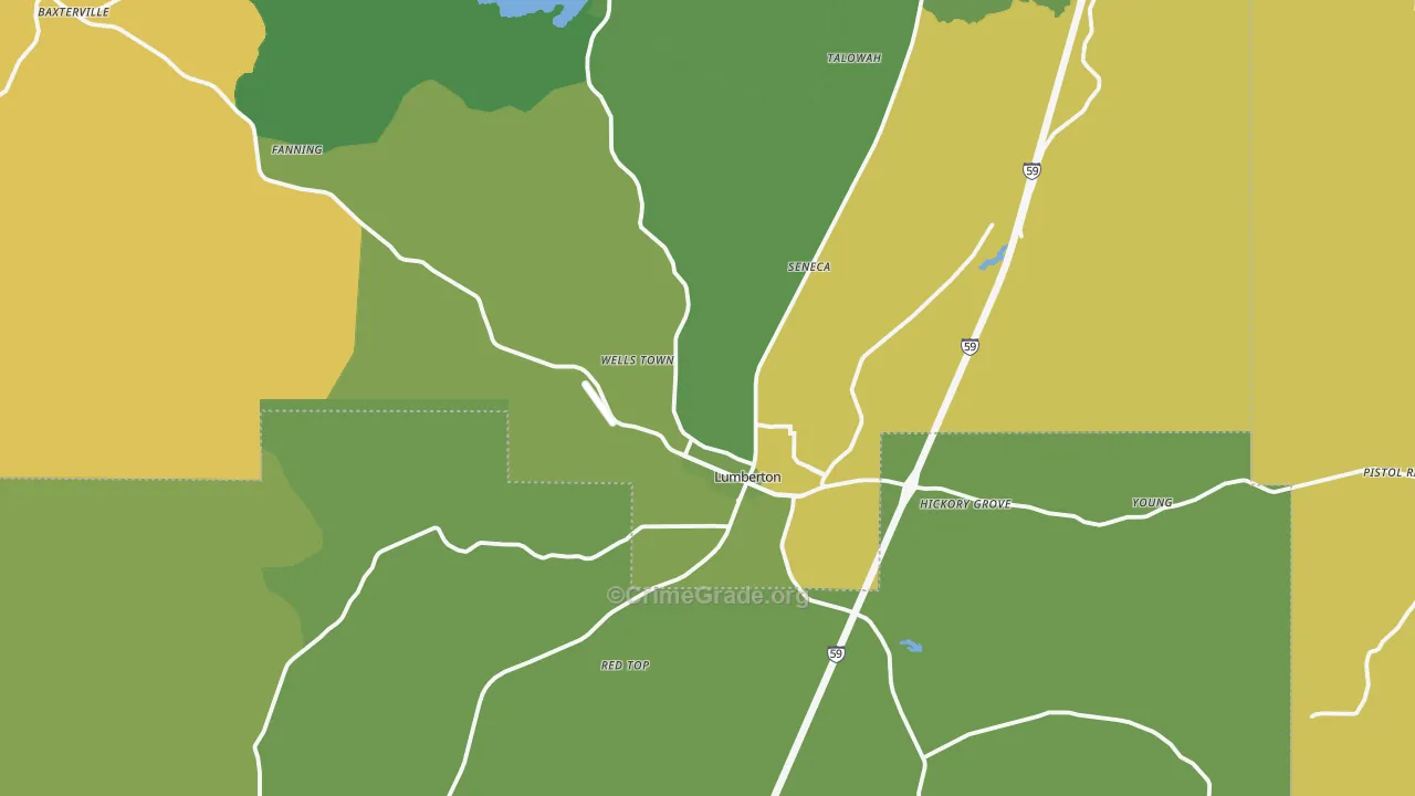 39455, MS Map of Vehicle Theft Rates