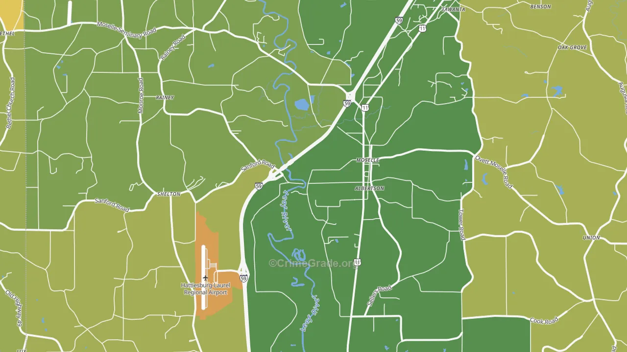 39459, MS Map of Vehicle Theft Rates