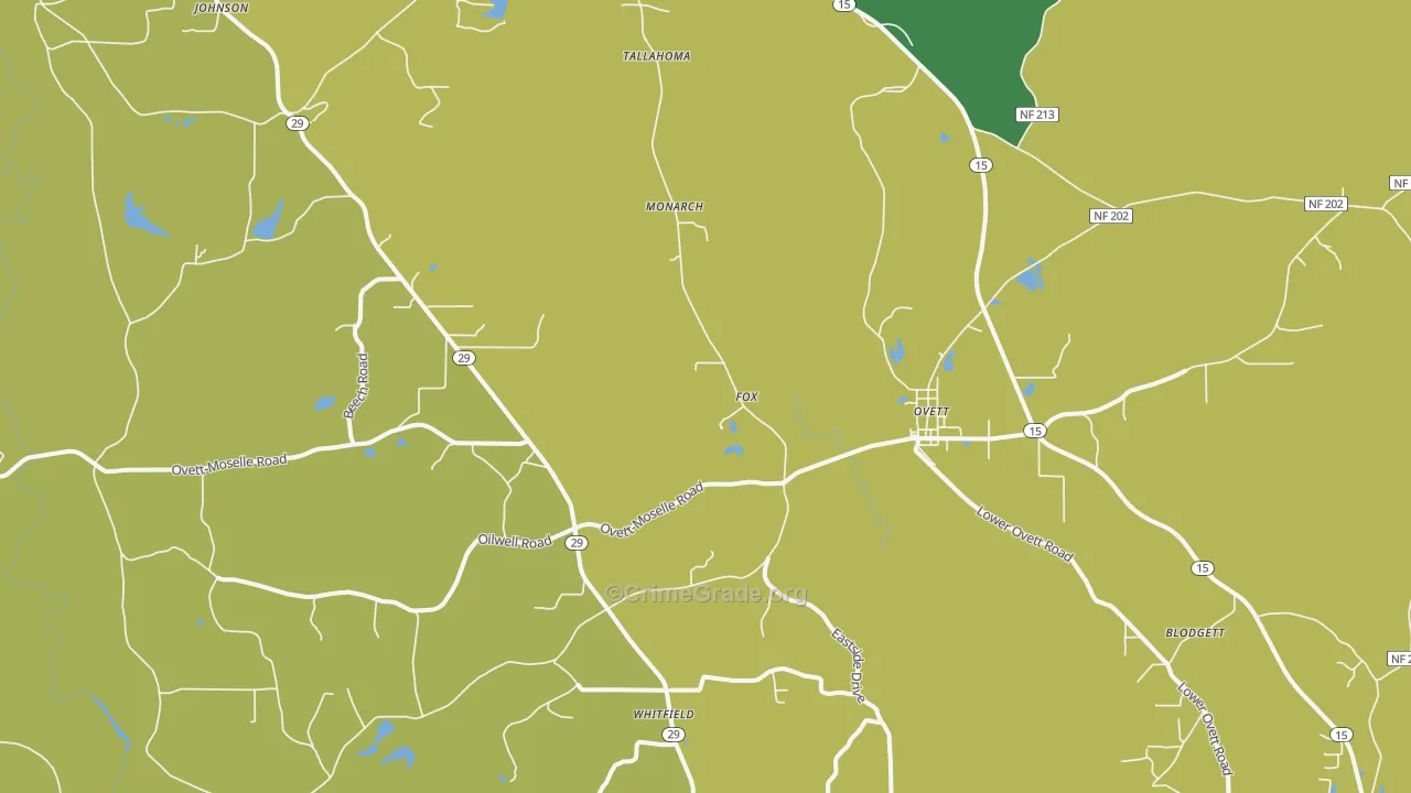 39464, MS Map of Vehicle Theft Rates