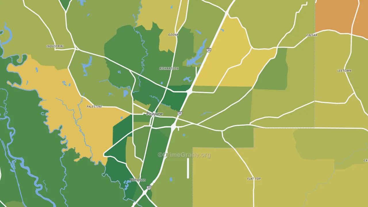 39466, MS Map of Vehicle Theft Rates