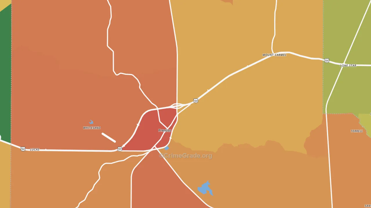 39474, MS Map of Vehicle Theft Rates