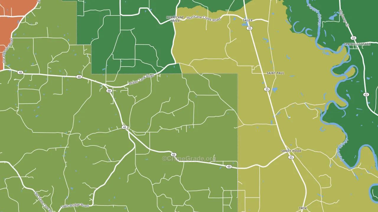 39478, MS Map of Vehicle Theft Rates