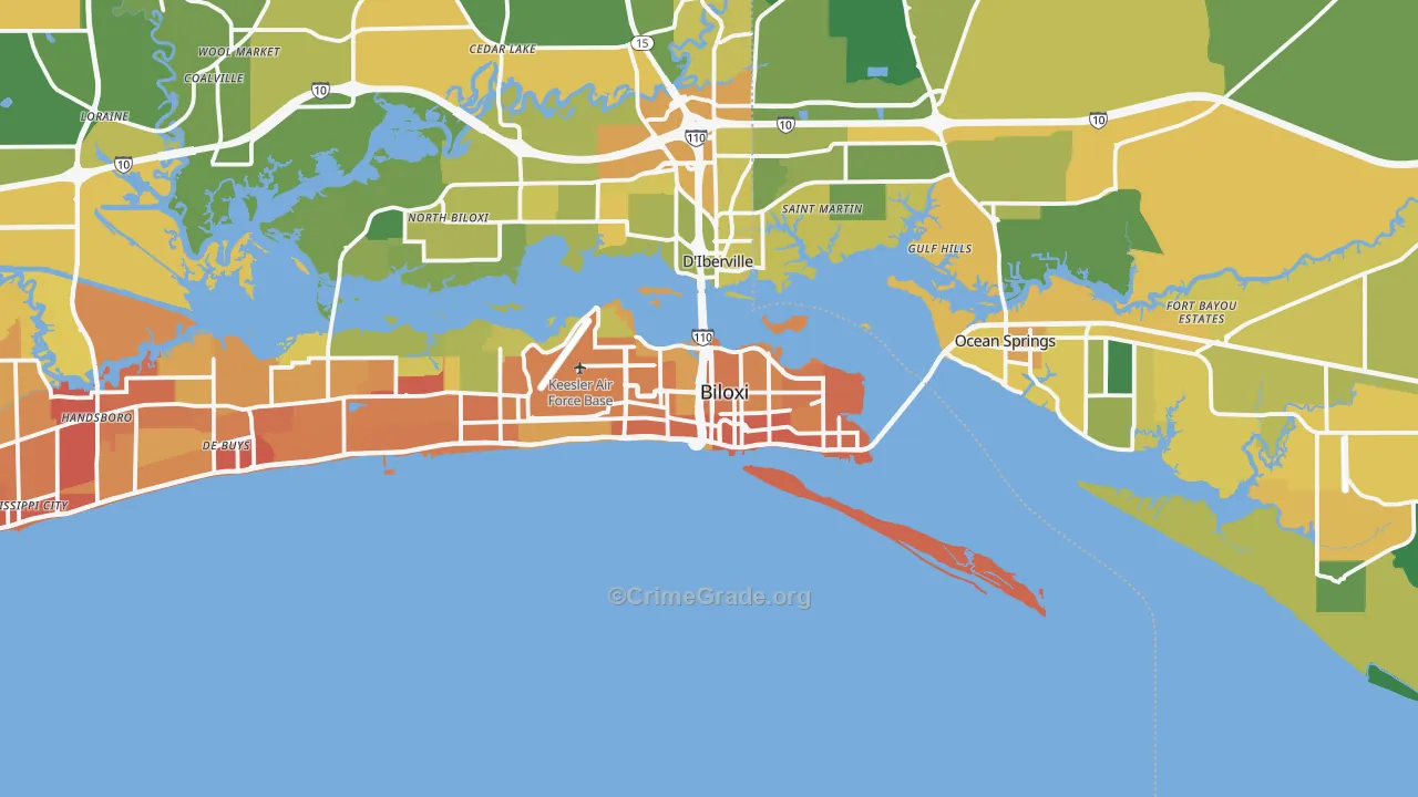 39530, MS Map of Vehicle Theft Rates