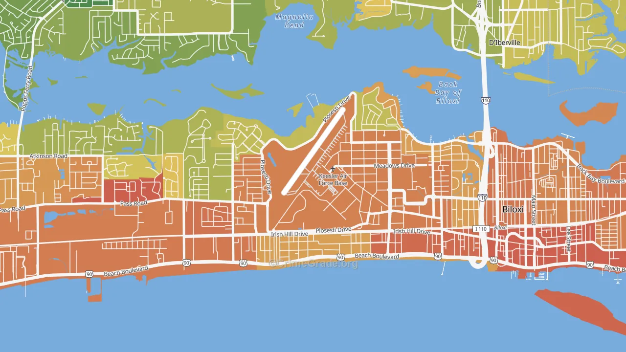 39534, MS Map of Vehicle Theft Rates