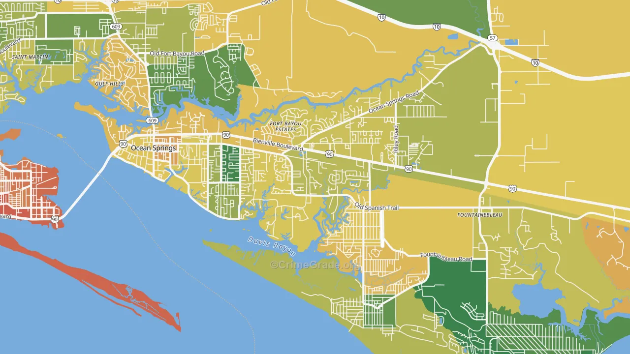 39564, MS Map of Vehicle Theft Rates