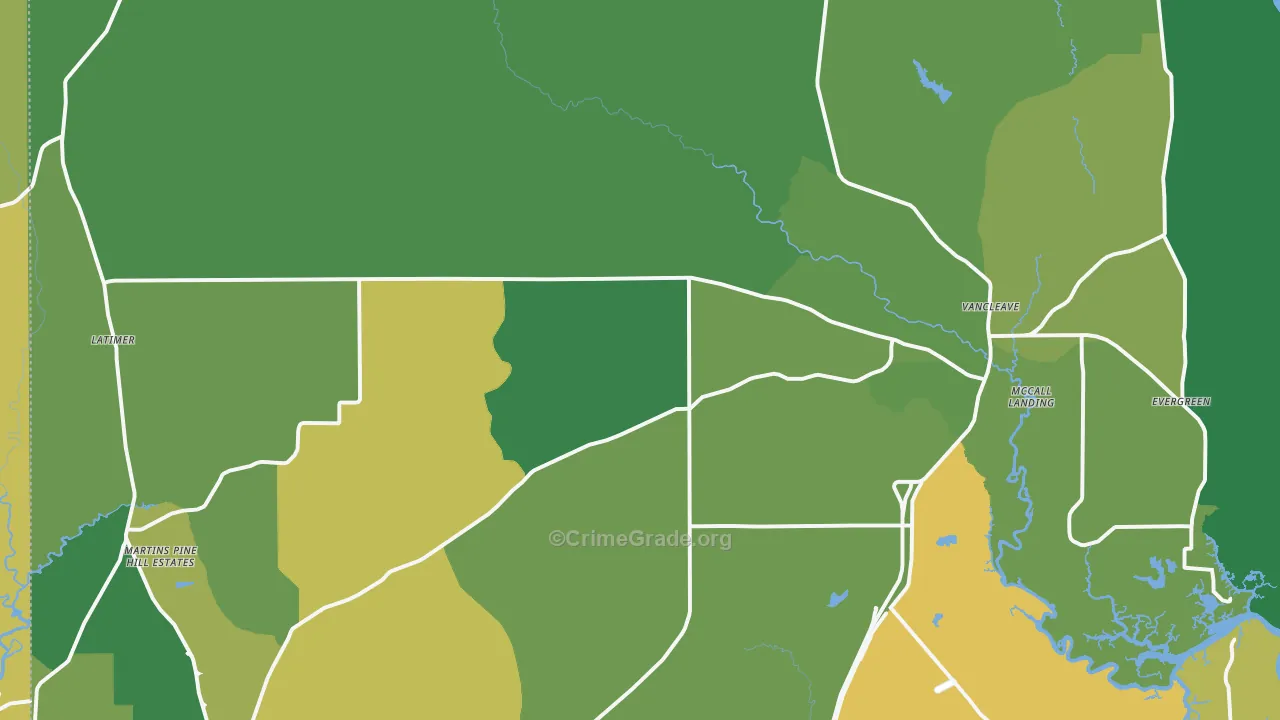 39565, MS Map of Vehicle Theft Rates