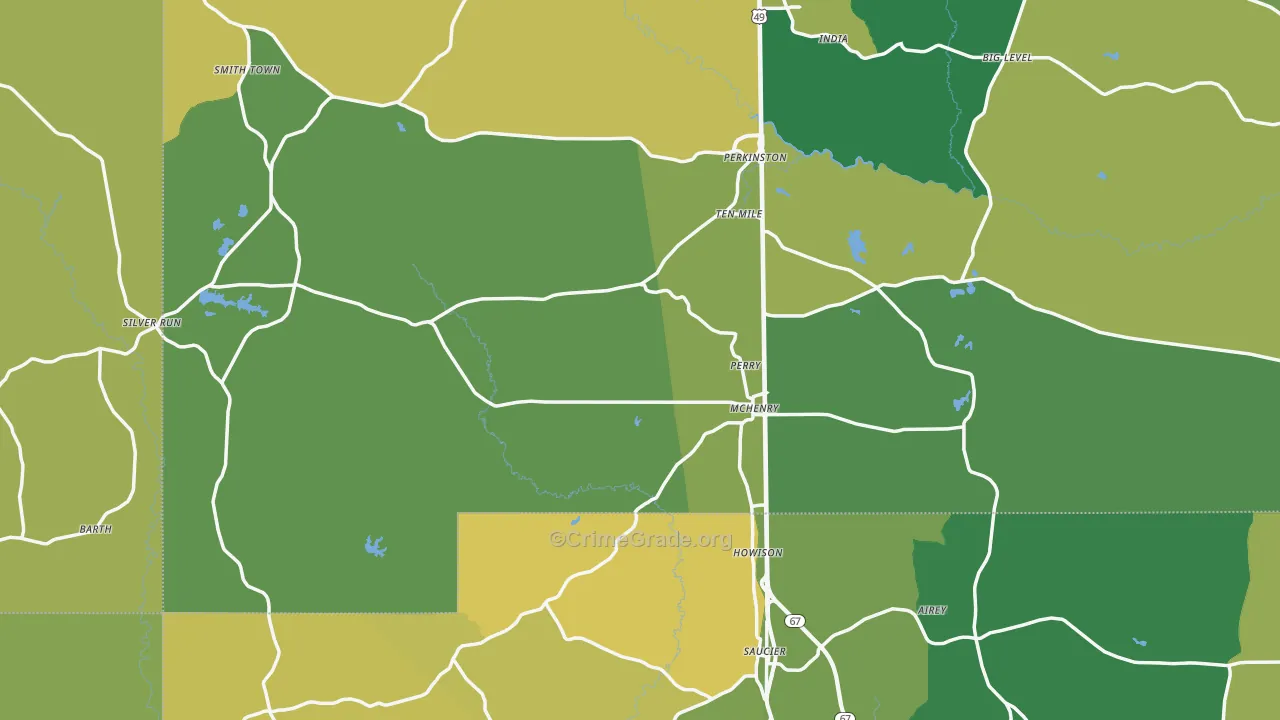 39573, MS Map of Vehicle Theft Rates