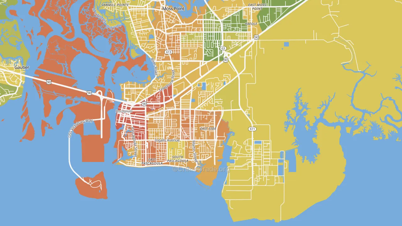 39581, MS Map of Vehicle Theft Rates