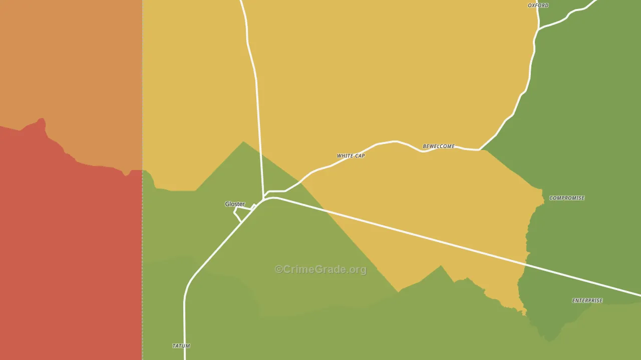 39638, MS Map of Vehicle Theft Rates