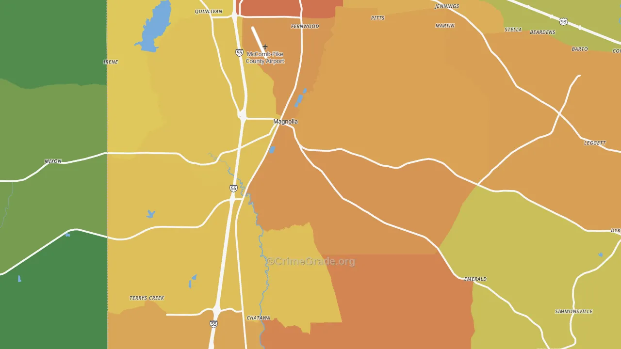 39652, MS Map of Vehicle Theft Rates