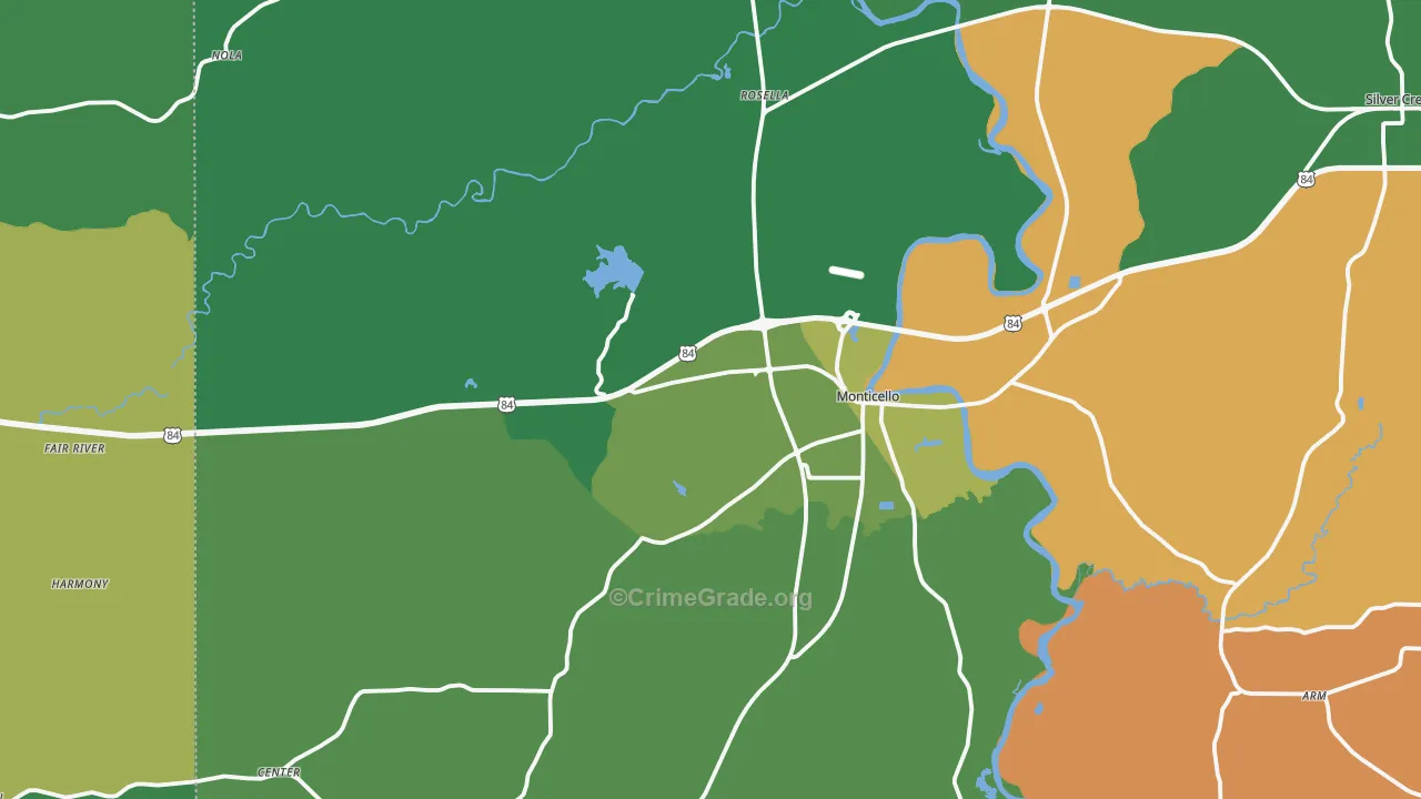 39654, MS Map of Vehicle Theft Rates