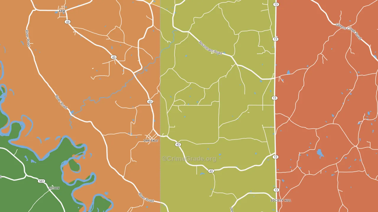 39656, MS Map of Vehicle Theft Rates