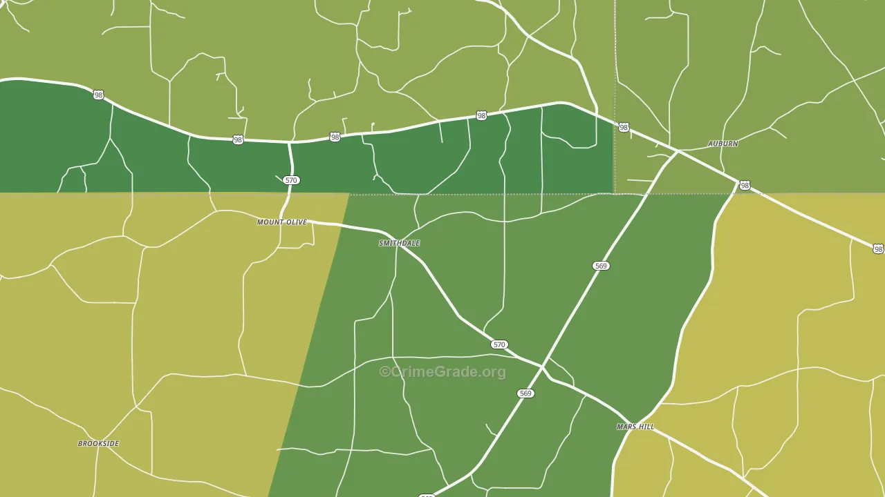 39664, MS Map of Vehicle Theft Rates