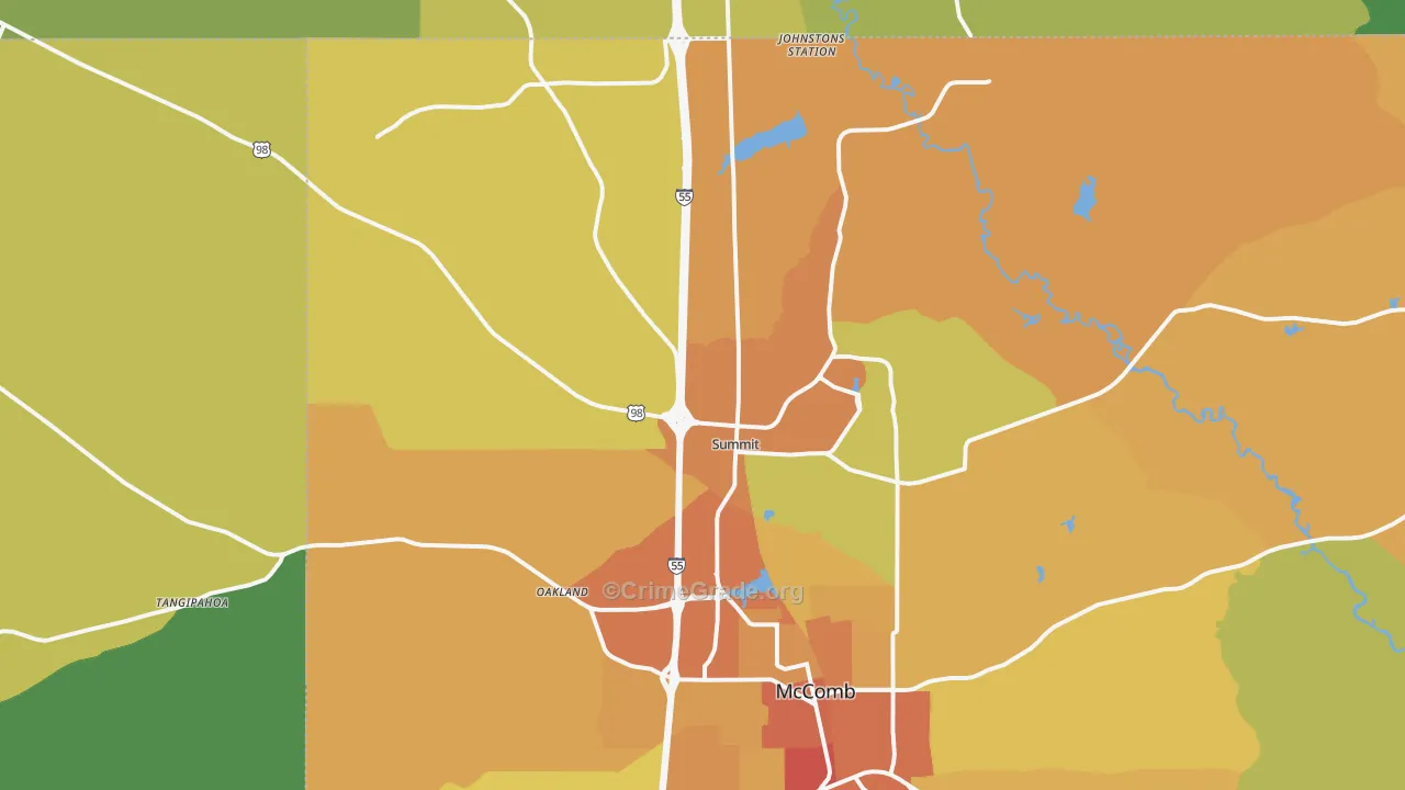 39666, MS Map of Vehicle Theft Rates