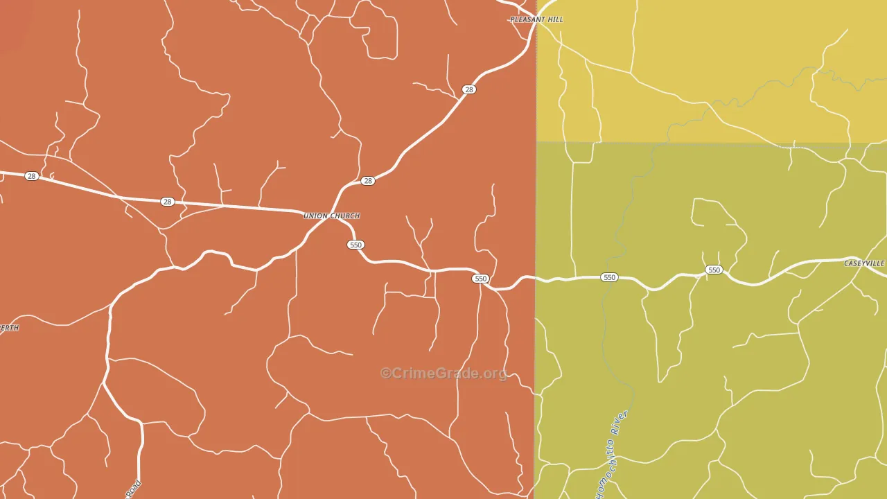 39668, MS Map of Vehicle Theft Rates