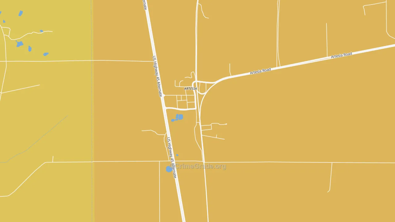 39736, MS Map of Vehicle Theft Rates