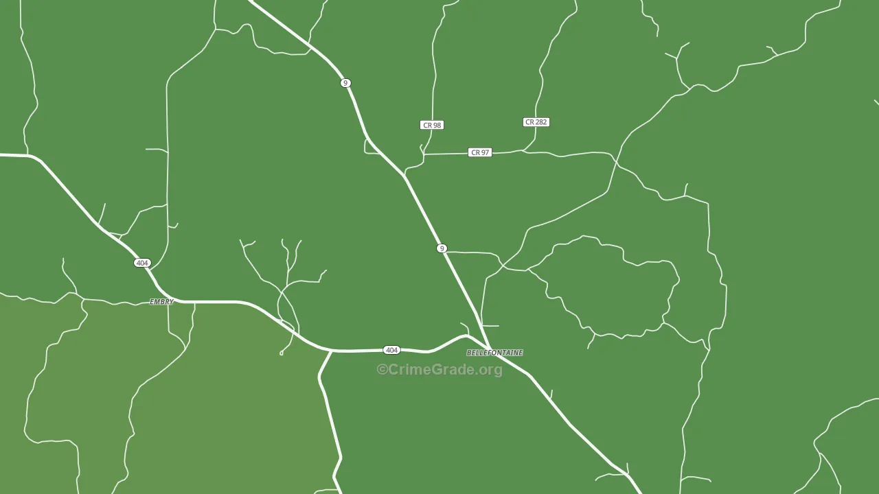 39737, MS Map of Vehicle Theft Rates