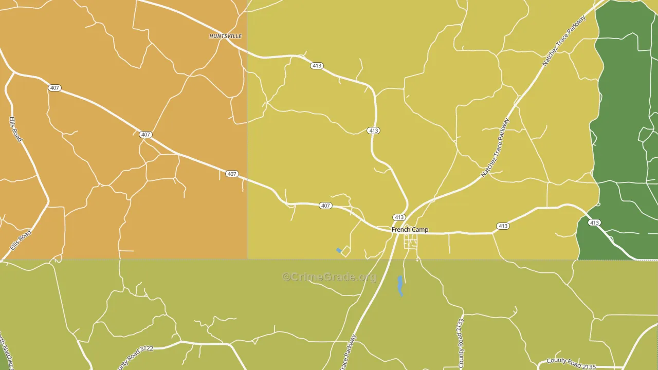 39745, MS Map of Vehicle Theft Rates