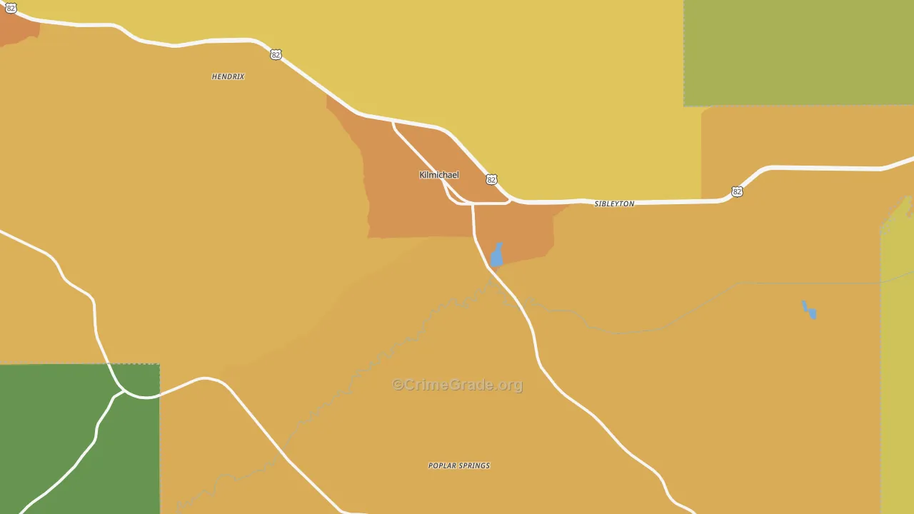 39747, MS Map of Vehicle Theft Rates