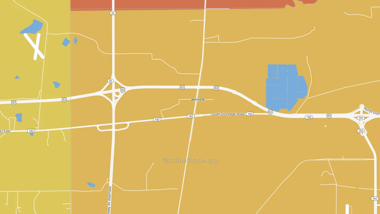 39753, MS Map of Vehicle Theft Rates