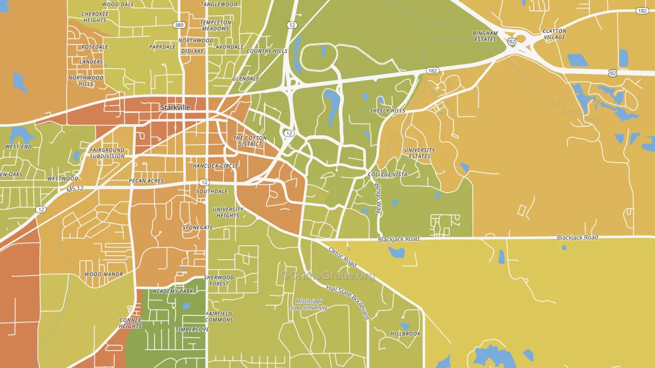 39762, MS Map of Vehicle Theft Rates