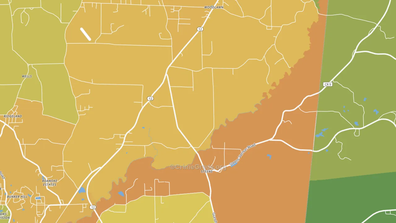 39766, MS Map of Vehicle Theft Rates