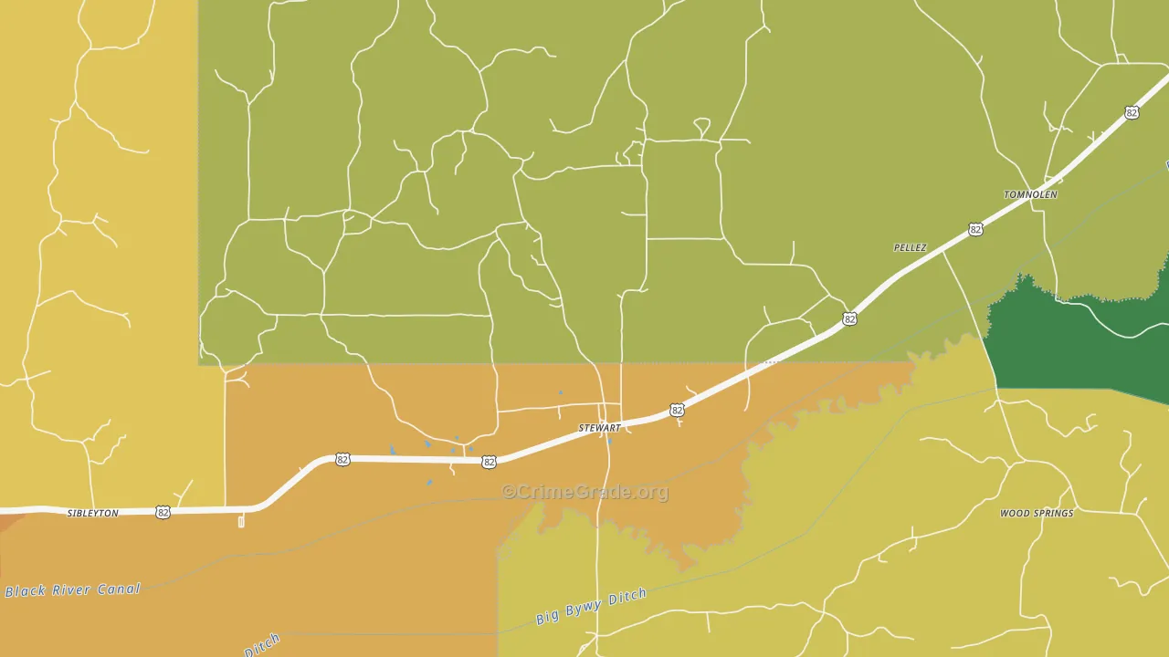 39767, MS Map of Vehicle Theft Rates