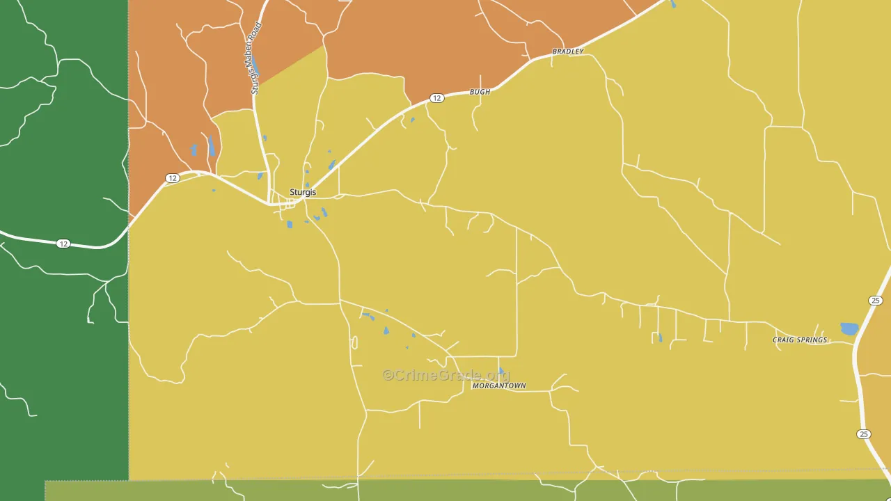 39769, MS Map of Vehicle Theft Rates