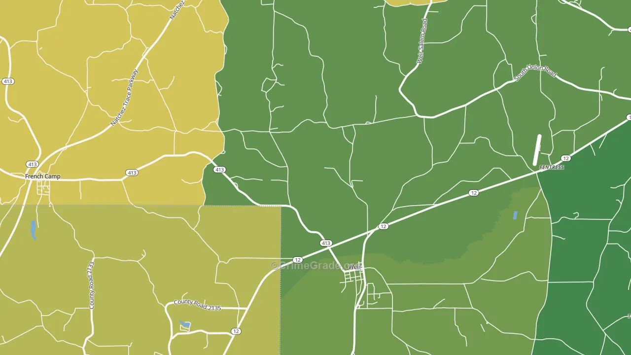 39772, MS Map of Vehicle Theft Rates