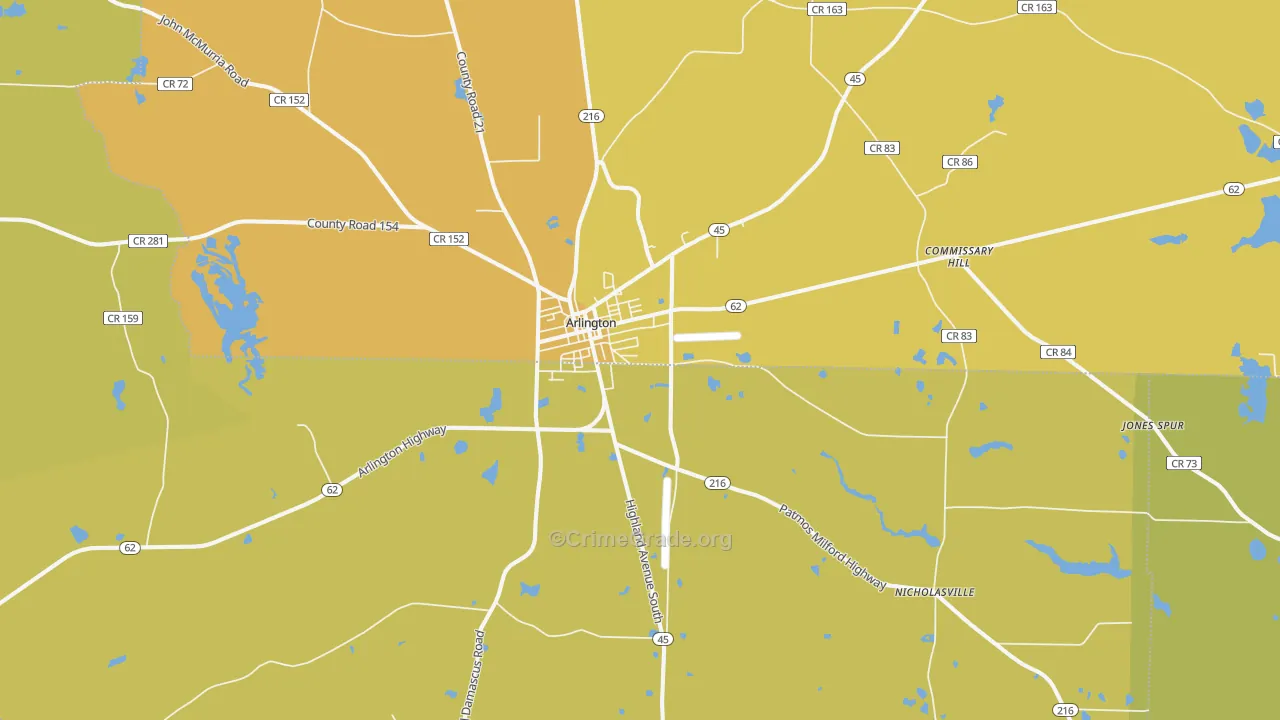 39813, GA Map of Vehicle Theft Rates