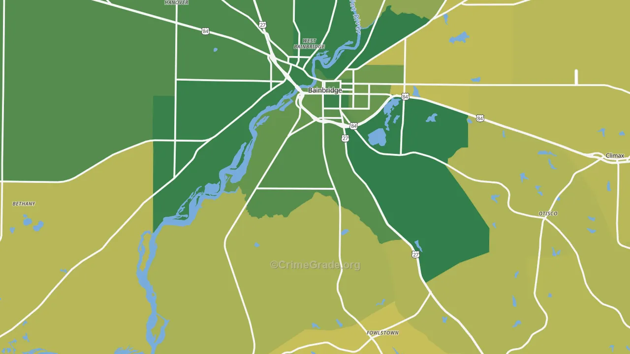 39819, GA Map of Vehicle Theft Rates