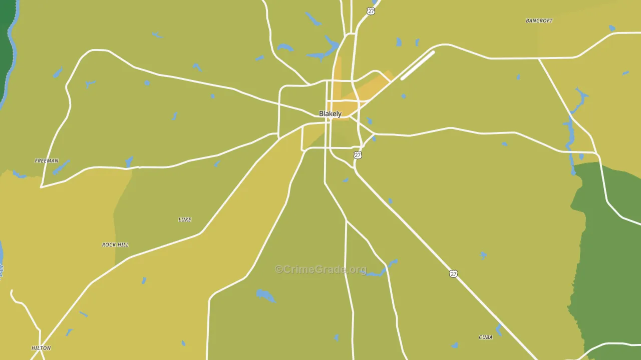 39823, GA Map of Vehicle Theft Rates