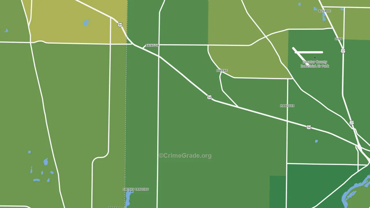 39825, GA Map of Vehicle Theft Rates