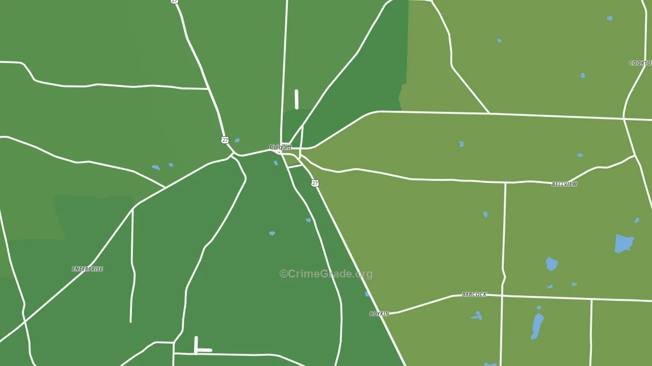 39837, GA Map of Vehicle Theft Rates