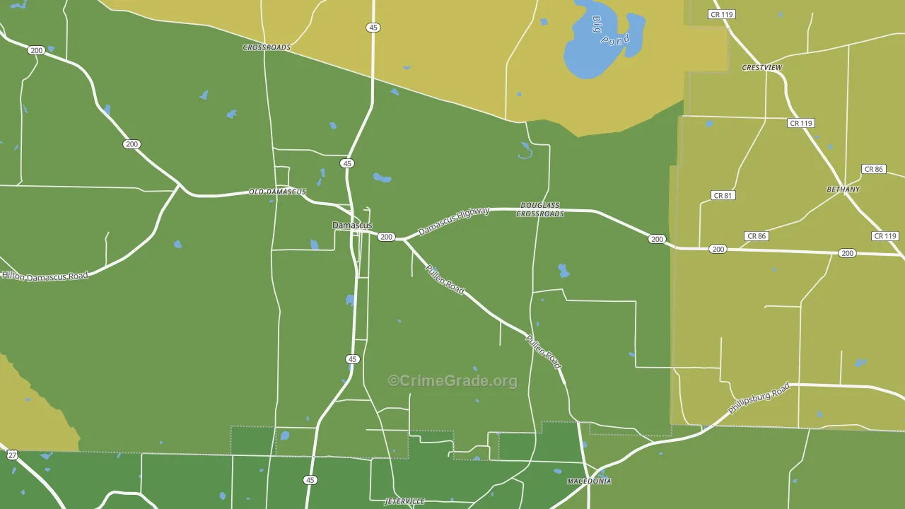 39841, GA Map of Vehicle Theft Rates