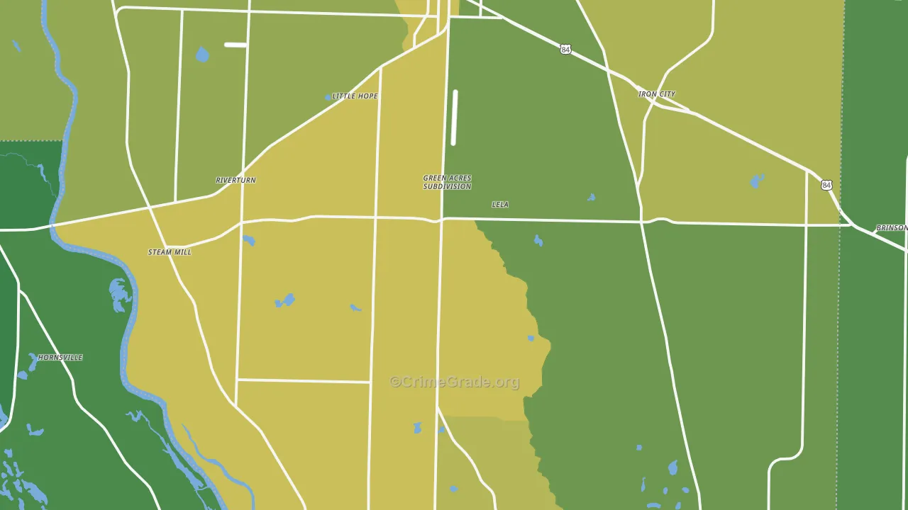 39845, GA Map of Vehicle Theft Rates