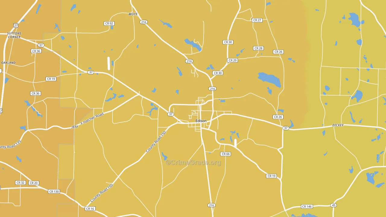 39846, GA Map of Vehicle Theft Rates