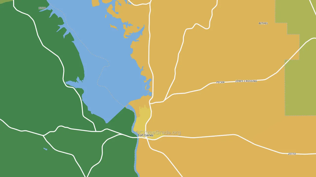 39851, GA Map of Vehicle Theft Rates