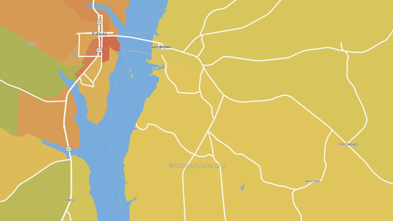 39854, GA Map of Vehicle Theft Rates