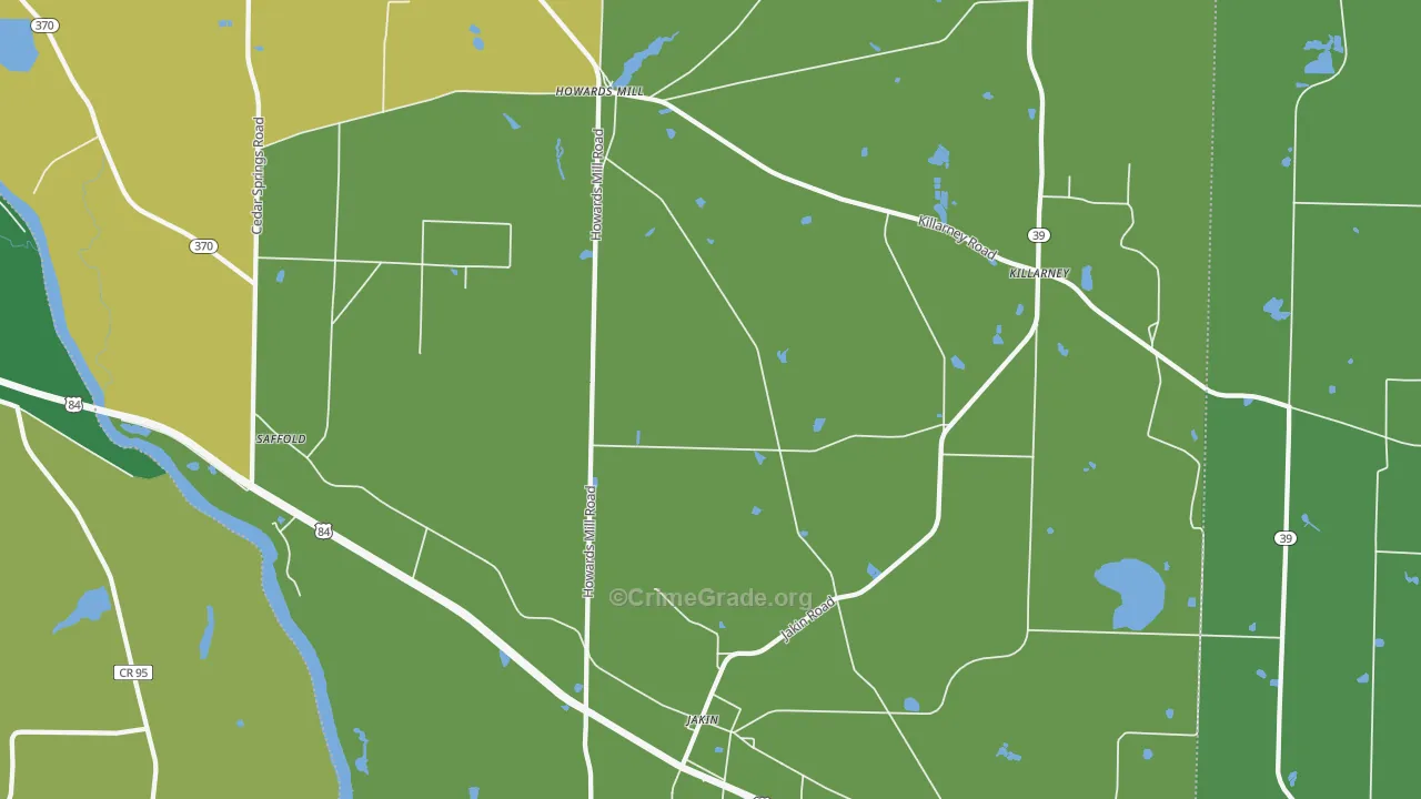 39861, GA Map of Vehicle Theft Rates