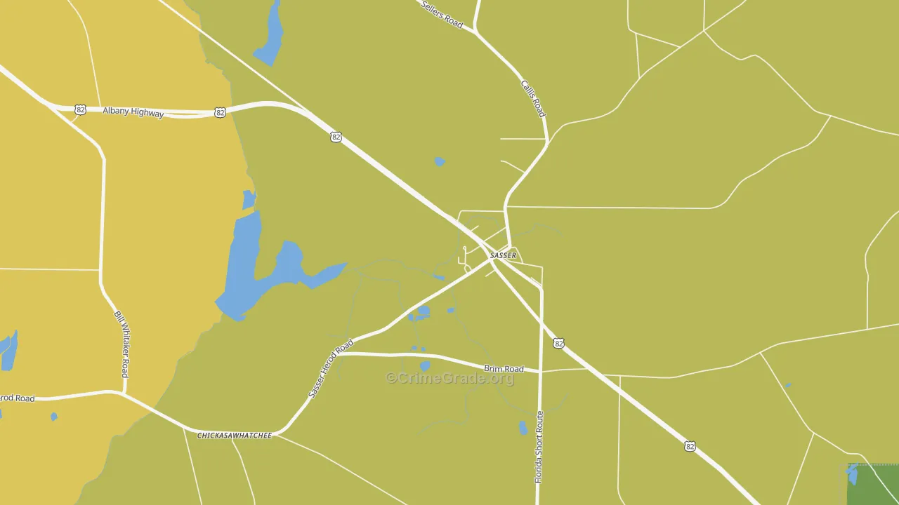 39885, GA Map of Vehicle Theft Rates