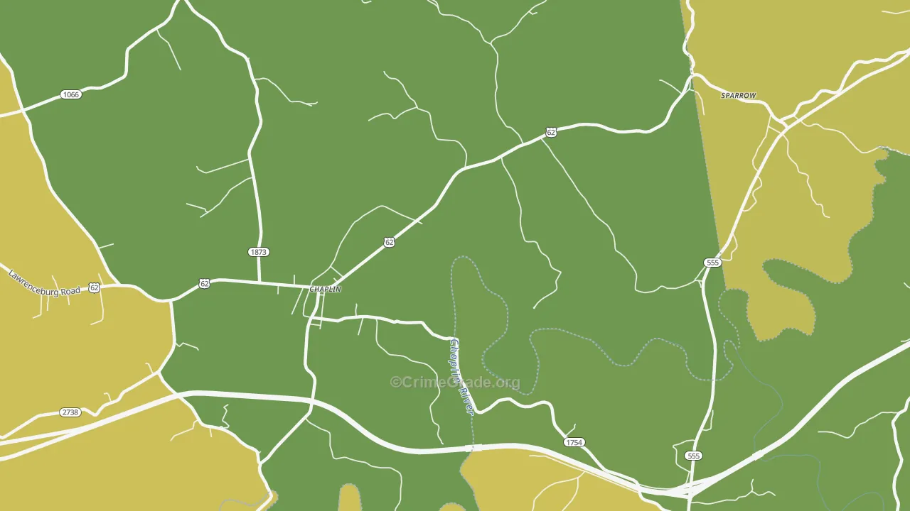 40012, KY Map of Vehicle Theft Rates