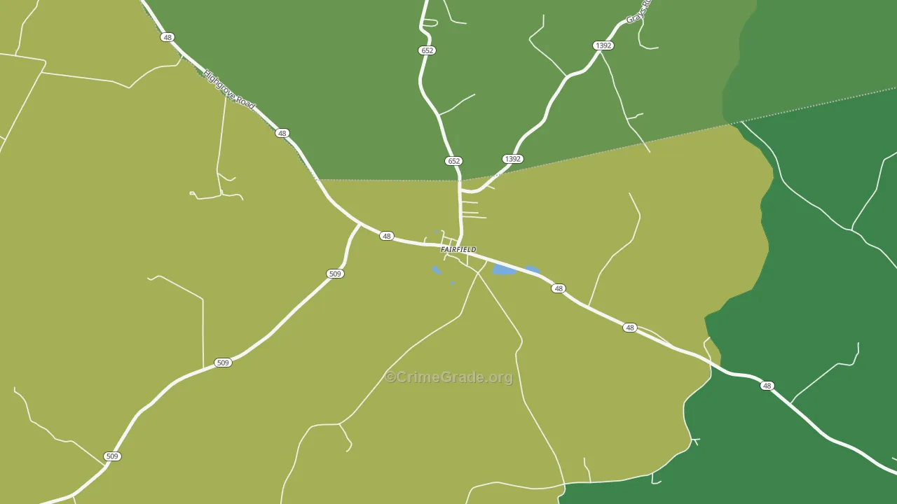 40020, KY Map of Vehicle Theft Rates