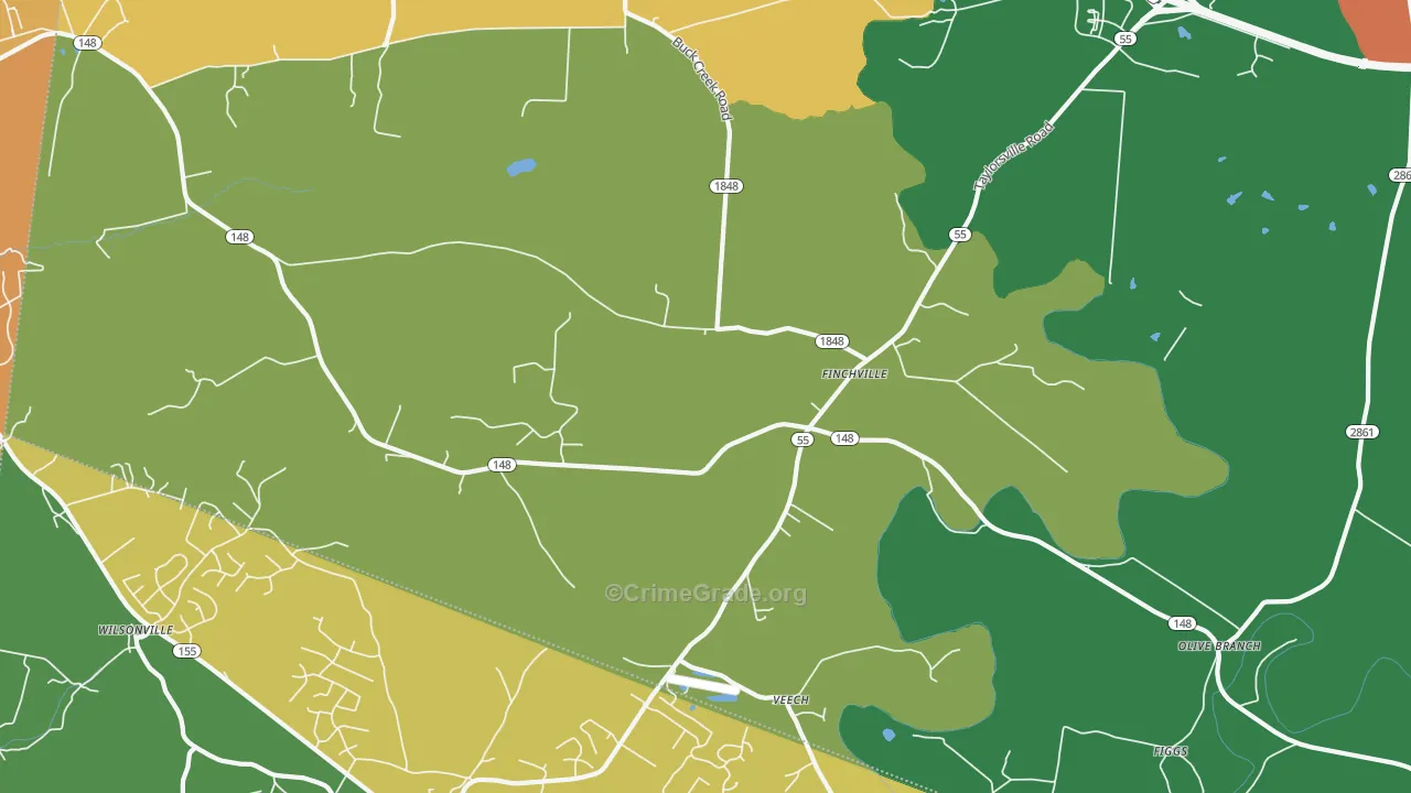40022, KY Map of Vehicle Theft Rates