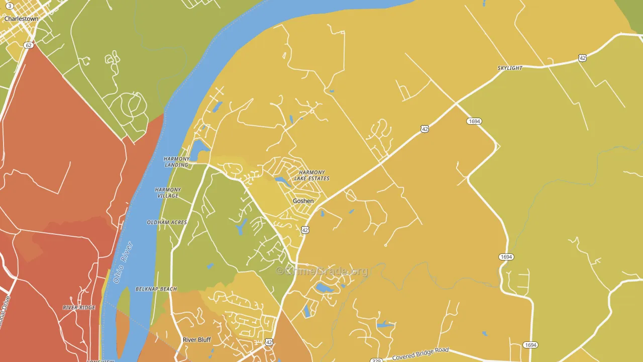 40026, KY Map of Vehicle Theft Rates